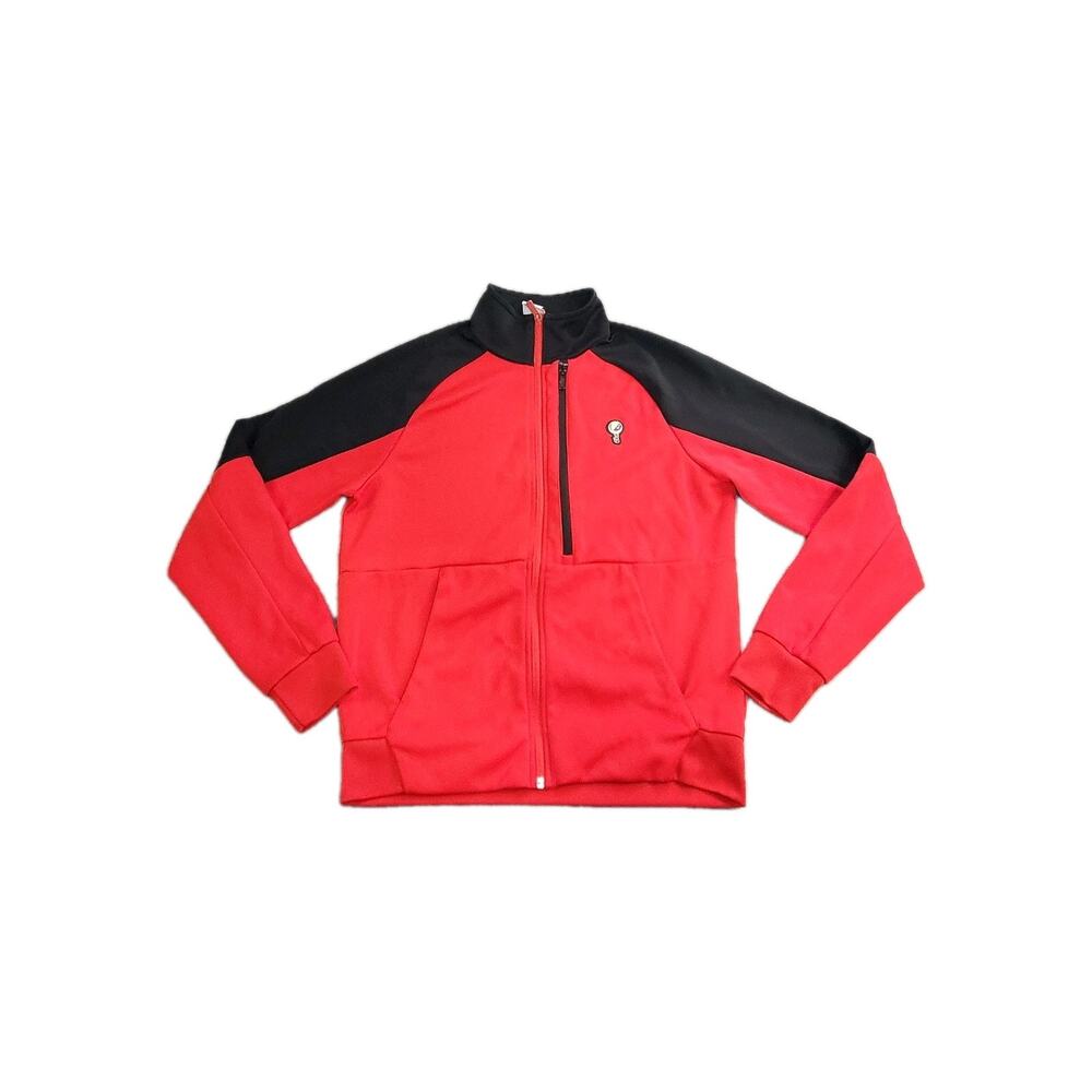 Nike Air Sz M Basketball Red Black Jacket Full Zip Peace Love DZ3074 657 Mens C8